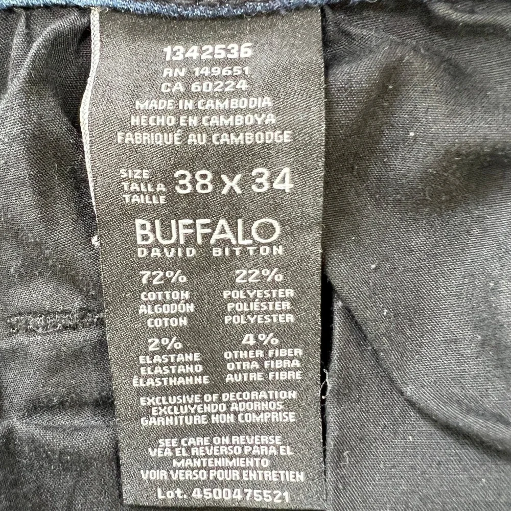 Buffalo David Bitton Axel‎ Slim Stretch Jeans Men's 38x34 Blue Dark Wash Denim